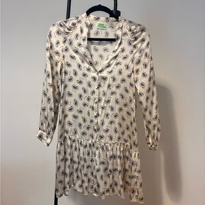 From Future Cream Silk Paisley Mini Dress